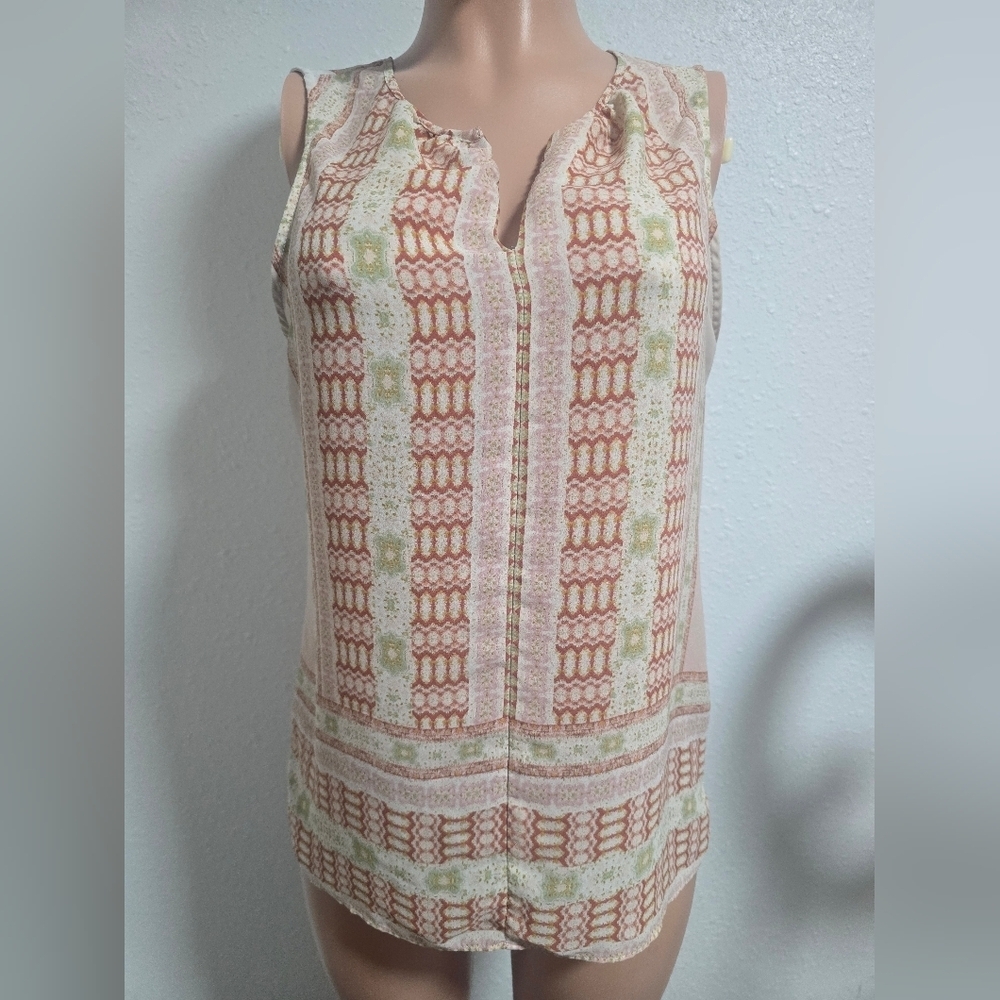 Madison Geometric Print Sleeveless Top